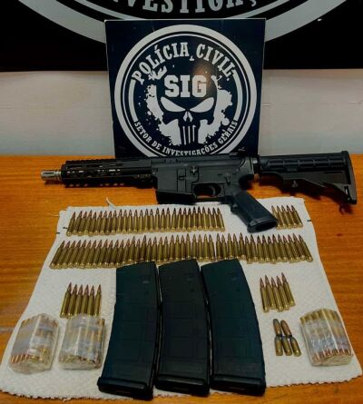 Imagem da notícia Homem é preso com fuzil de guerra e 150 munições em Três Lagoas após denúncia anônima